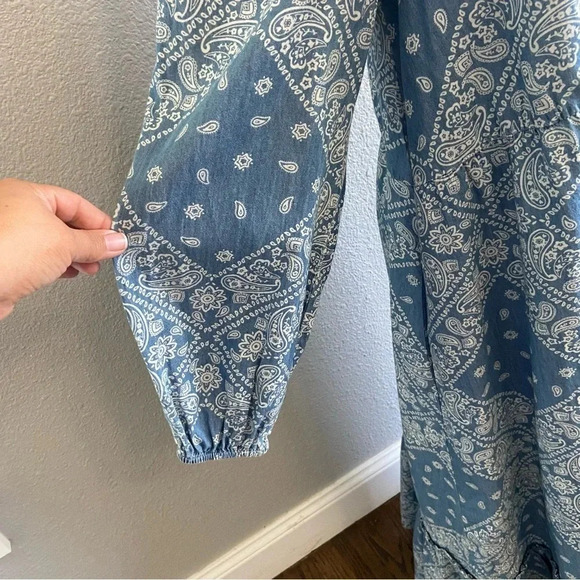 Daily Thread‎ Chambray Bandana Print Maxi Dress Size Small - Picture 3 of 6
